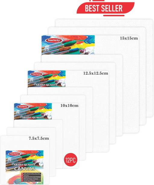 VARIETY 6X6 5X5 4X4 3X3 Cloth Medium Grain Board Canvas (Set of 12)