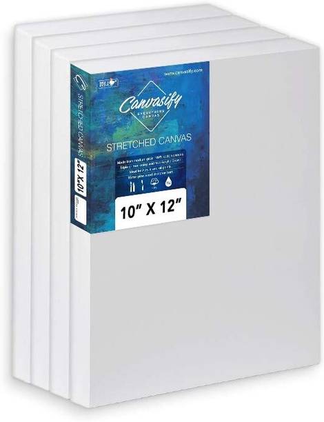 Canvasify Medium Grain Stretched Canvas Acrylic Acid Free Pre Stretched Canvas (Set of 4)