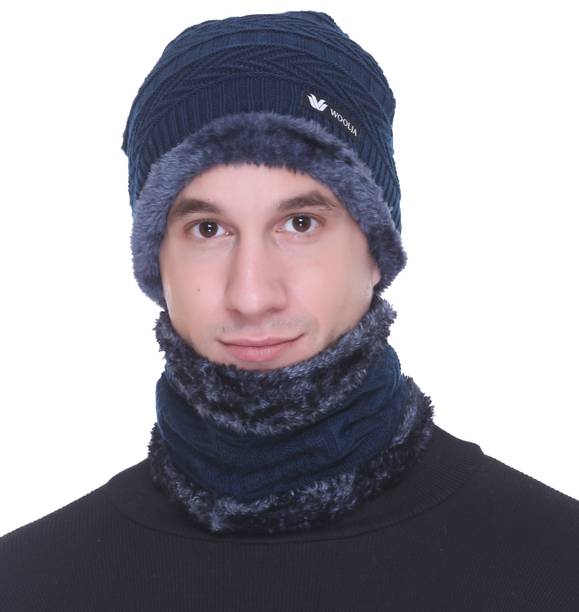 WOOLJA Solid Skull Cap Cap