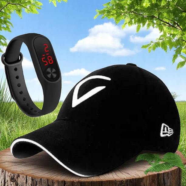 YES TAG Solid, Self Design, Embroidered Sports/Regular Cap