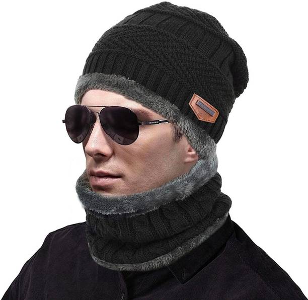 TEEMOODS Solid Beanie Cap