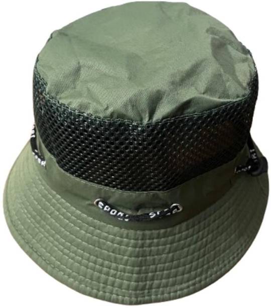 Zonkar Green Cotton Bucket and Beach hat for Women, Sun Protection Round hat for Men