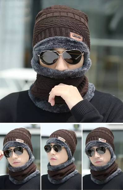 Leuxy Solid Beanie Cap