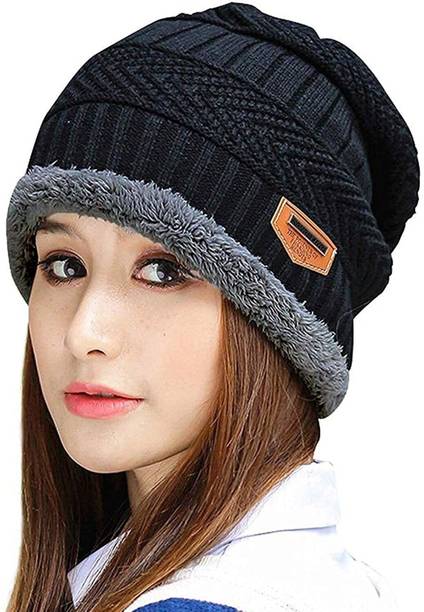 THESHIVAN Self Design Beanie Cap