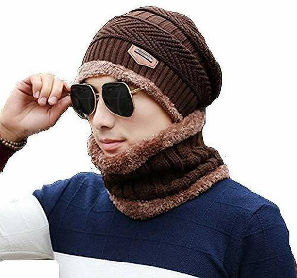 Yeahmom Solid, Self Design Beanie Cap
