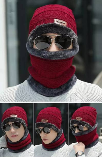 Leuxy Solid Beanie Cap