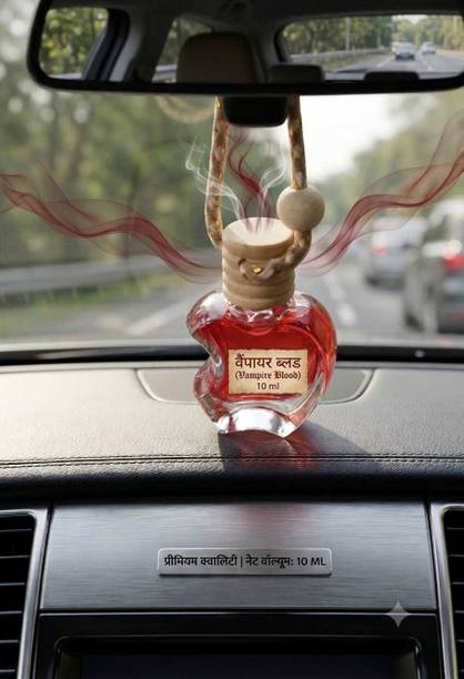VEDIPREET Vampire Blood Hanging Car Fragrance (10ml) - Long Lasting Wooden Diffuser Air Purifier