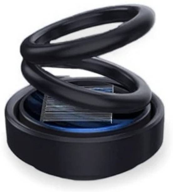RLMART Solar Car Aroma Diffuser, 360° Double Ring Rotating Air Freshener for Car Dashboard, Home & Office, No Battery, Long-Lasting, Black Air Purifier