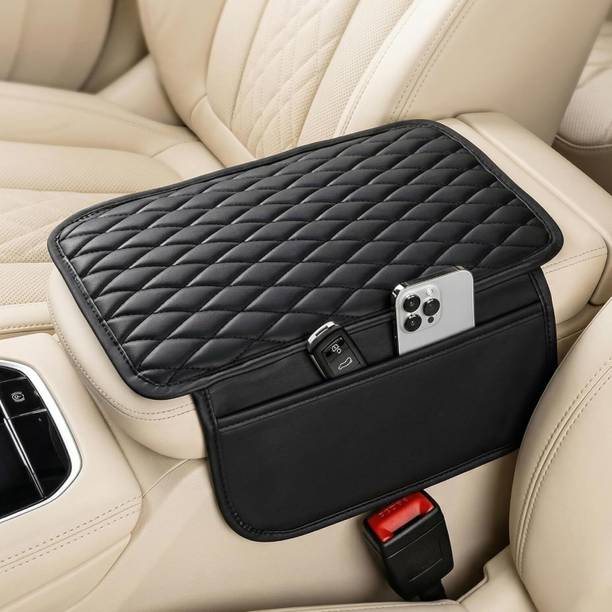 KIRTAN ENT Car Center Console Armrest Cover Pad Fashion PU Leather Car Armrest Cushi_D Car Armrest Cover