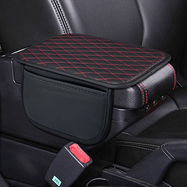 Edylinn Center Console Cover with Storage Bag,Leather Comfort Armrest Cover for Car Car Armrest Pad Cushion