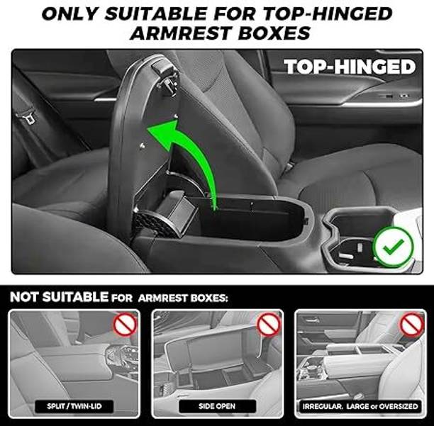 kausahal enterprise 5 in 1 Cushion with 2 Cup Holder,Tissue Box, phone Car Armrest Cover