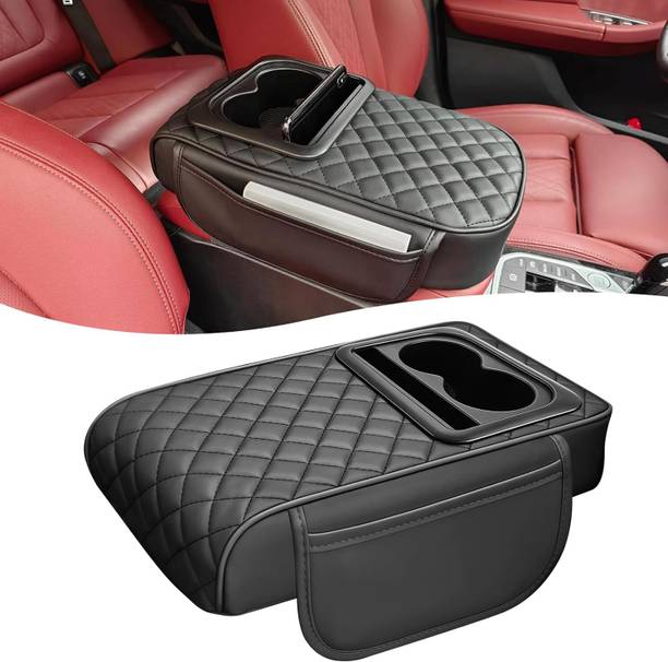 SUICUNE Auto Center Console Armrest Pillow, PU Leather Car Armrest Cushion Car Armrest Cover