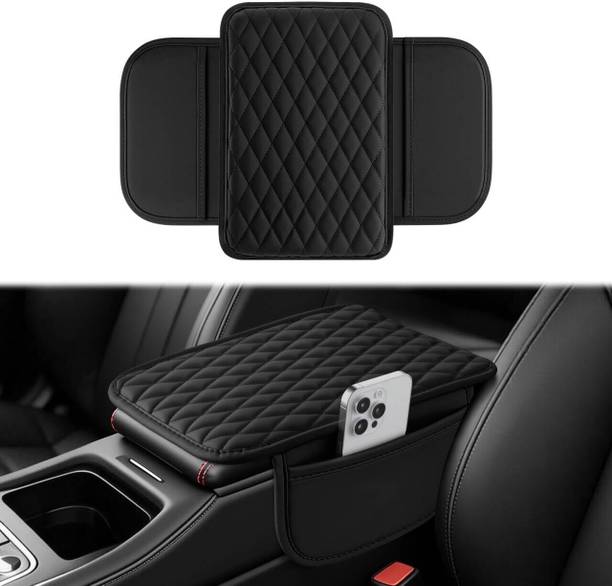 Vishbin Car Armrest Cushion, PU Leather Auto Center Console Pad Car Armrest Cover