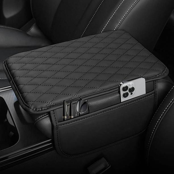 KIRTAN ENT Car Center Console Armrest Cover Pad Fashion PU Leather Car Armrest Cushi_E Car Armrest Cover