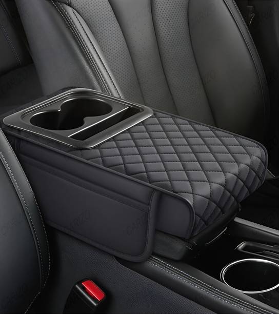 HUUSO Console X5 with Cup Holders, Mobile Phone Slot and Side Pockets Car Armrest Pad Cushion