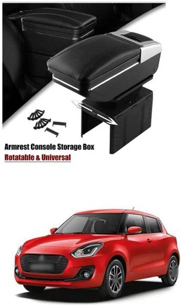 JANTA Universal Car Armrest Console StorageBox Rotatable Black Leathar Centar Box A142 Car Armrest Pad Cushion