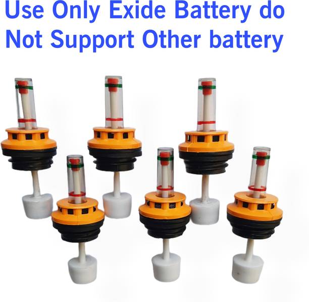 ELearner ETL Exide Inverter Battery Water Level Indicator Cap 6Pc 27MM Only Exide Battery Car Battery Tray
