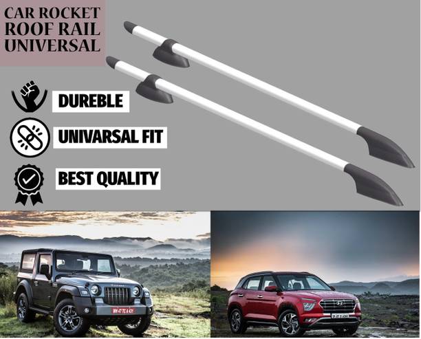 Rhtdm Car Stylish Roof Rails (Drill Free) in Rocket Curve Design in Silver Colour_32 Car Beading Roll For Hood