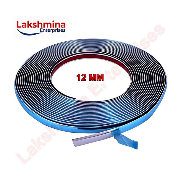 Lakshmina Enterprises Side Beading Roll Car Exterior Decorating & Styling Strips 12MM 3 Meter Car Beading Roll For Grill and Garnish Cover, Window, Door, Bumper, Trunk, Hood