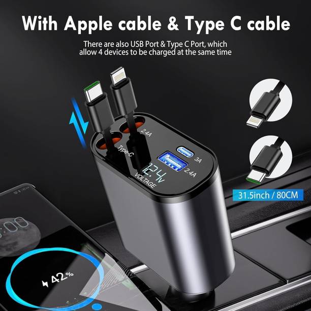 Xclense 120 W Qualcomm Certified Turbo Car Charger