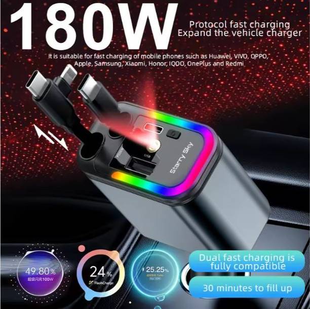 RGV 180 W Qualcomm Certified Turbo Car Charger