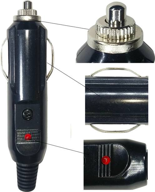 VAHISSH LIFE INC Plug 12V Car Cigarette Lighter Power Male Socket Plug with 5A Fuse, Red LED Indicator Car Cigarette Lighter