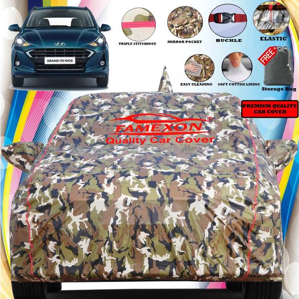 FAMEXON Car Cover For Hyundai Grand i10 Nios, Grand i10 Nios (With Mirror Pockets)