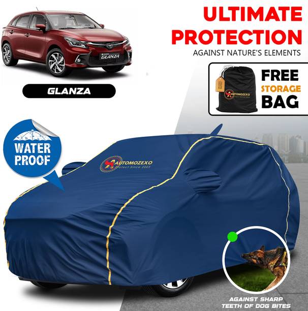 AUTOMOZEXO Car Cover For Toyota Glanza, Glanza G, Glanza G CVT, Glanza G Hybrid, Glanza V, Glanza G Smart Hybrid Petrol (With Mirror Pockets)