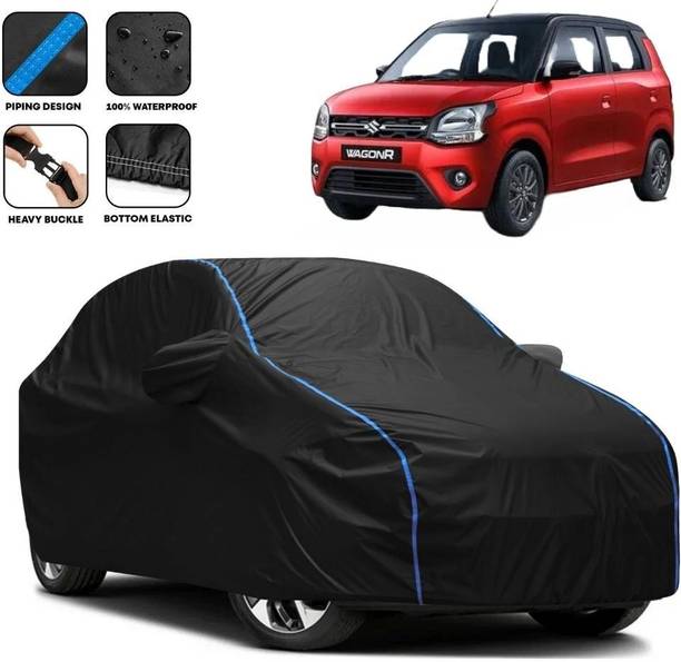 Amikan Car Cover For Maruti Suzuki WagonR, Wagon R VXI 1.2 Petrol, Wagon R 1.0, Universal For Car (With Mirror Pockets)