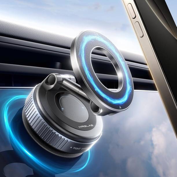 DEALZONE Magnetic Car Phone Holder – Compatible | Dashboard & Vent Mount with LED Ring Mobile Holder