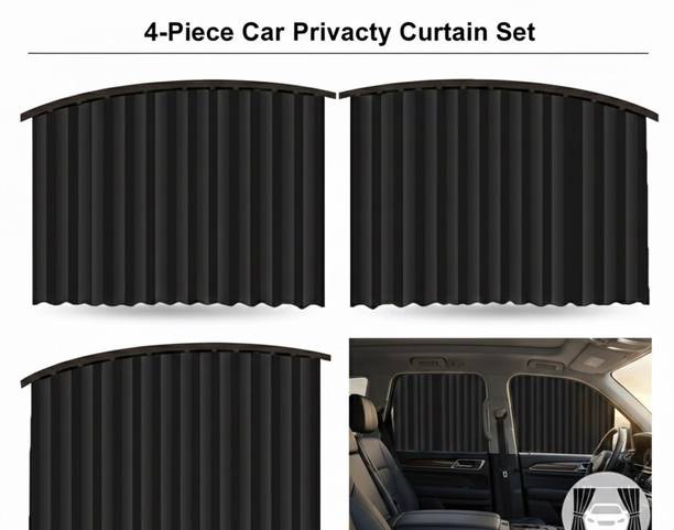 Jashvi Magnetic Car Window Curtains 4 Pcs | Sun Shade Privacy Cover for Car Car Curtain