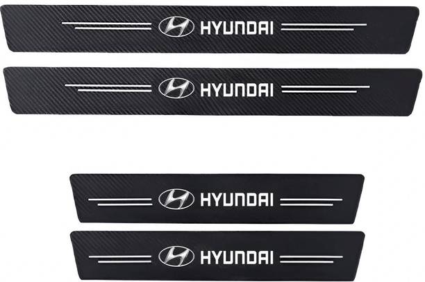Avedia 4Pcs Car Door Sill Protector Reflective 4D Carbon Fiber Leather Sticker-HHYUNDAI Door Sill Plate