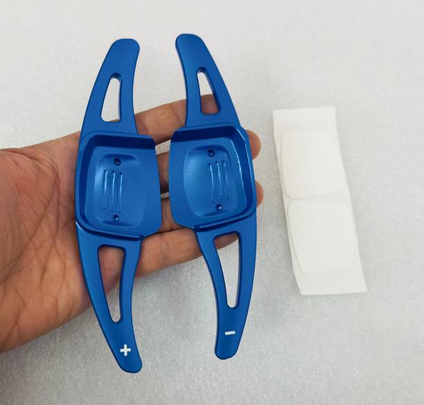 Auto MT 2PC CNC Metal Steering wheel paddles Shifter Virtus Voiks Car Extension (BLUE) Car Flywheel