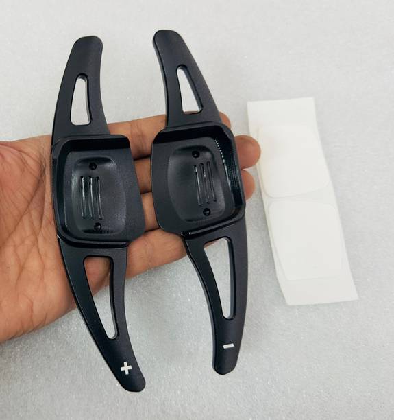 Auto MT 2PC CNC Metal Steering wheel paddles Shifter Virtus Voiks Car Extension (BLACK) Car Flywheel