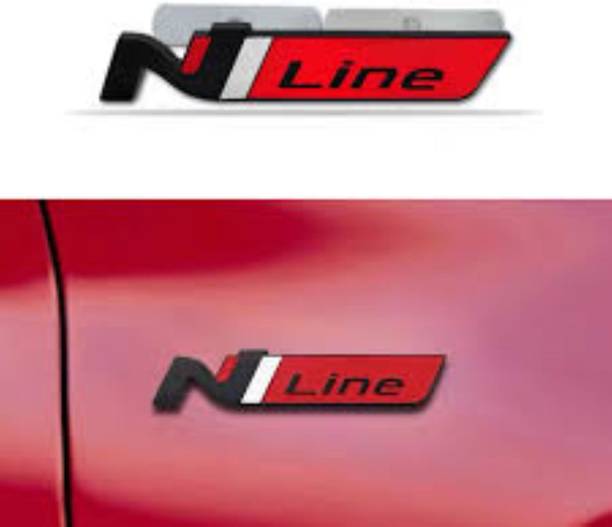 Auto MT N-LINE Black-Red Metal 11cmx2cm Sticker Car&Bike Logo Emblem 3D Badge. Car Engine Valve