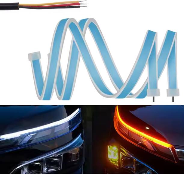 AutoPowerz LED Daytime Running Light Yellow white light with running reflection Pack of 2 Car Fancy Lights