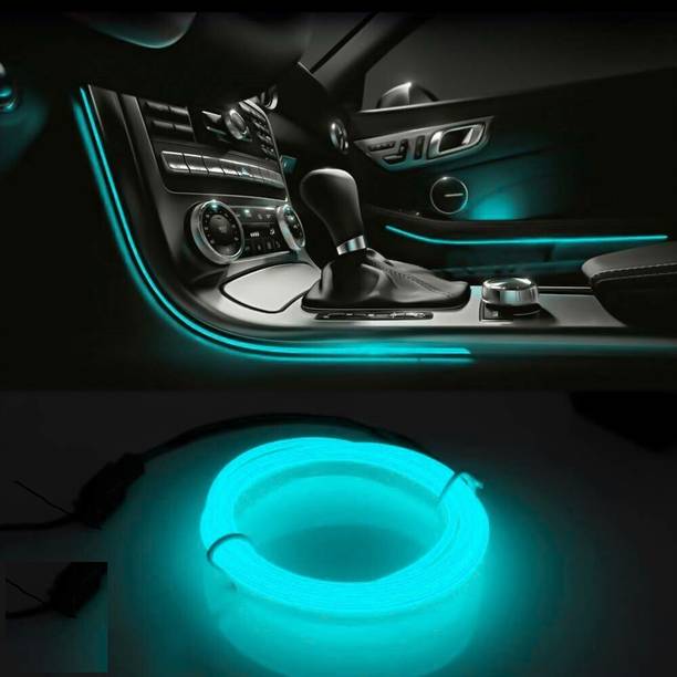 Air Wink EL Wire Car Interior Light Ambient Neon Light for All Car Models with Power Adapter (5 Meter) (Ice Blue) Car Fancy Lights