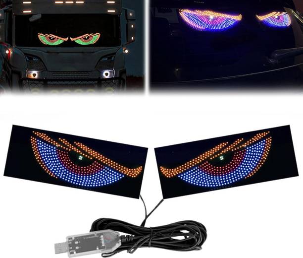 AutoBizarre Blue Devil Eyes Led Panel With USB For Car Rear Window Windshield LED Lights Car Fancy Lights