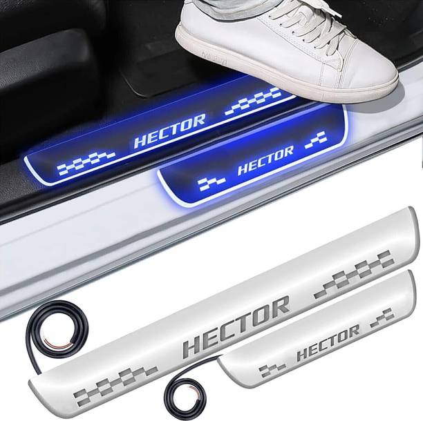 CARZEX Mirror Finish Door Foot Step LED Sill Plate for Hector(Set of 4, Blue) Car Fancy Lights