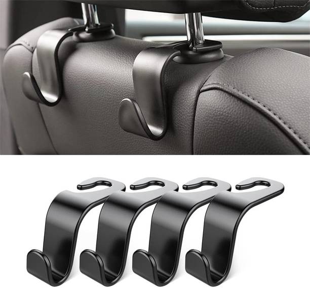 Innovista Car Back Seat Headrest Hooks, Black Hangers for Bags, Clothes & Groceries Car Side Seat Catcher