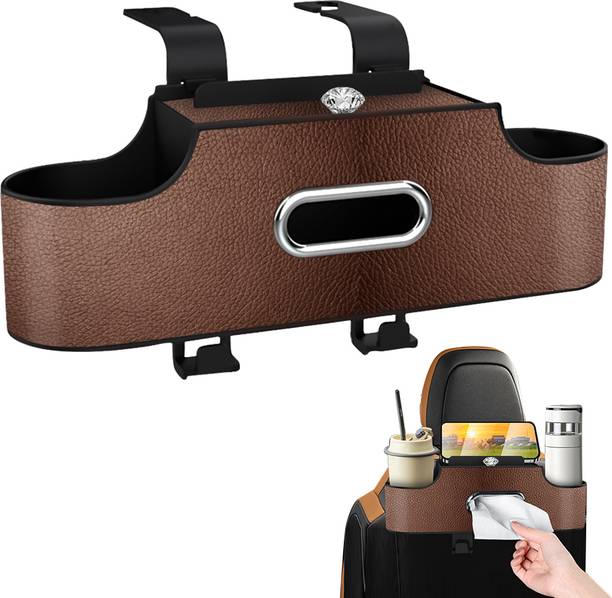 Ofifo 4 in 1 Car Organizer with Hooks Headrest Tissue Holder Backseat Phone Holder Car Storage Bag & Bin