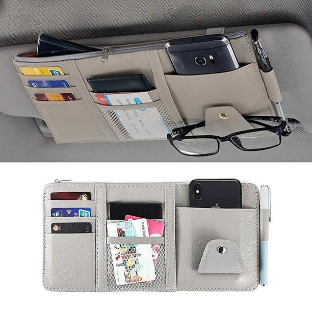 Aryamurti Car Sun Visor Sunglasses Card Document Multi Pocket Storage Organizer Car Multi Pocket