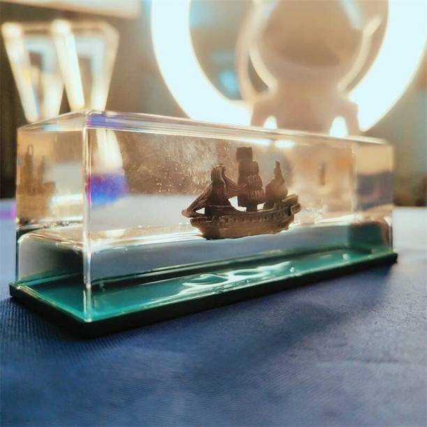 LAVITRA Car Interior Dashboard Decoration Floating Water Cruiser Ship Iceberg BlackShip डेकोरेटिव शोपीस  -  5.2 cm