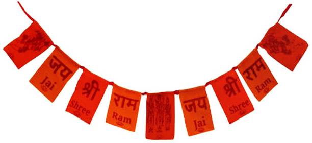 Jiyansh Traders Jai Shri Ram / Jai Shree Ram Prayer Flag 01 PCS For Bike,Cycle,Temple Etc Size 1 Car Hanging Ornament