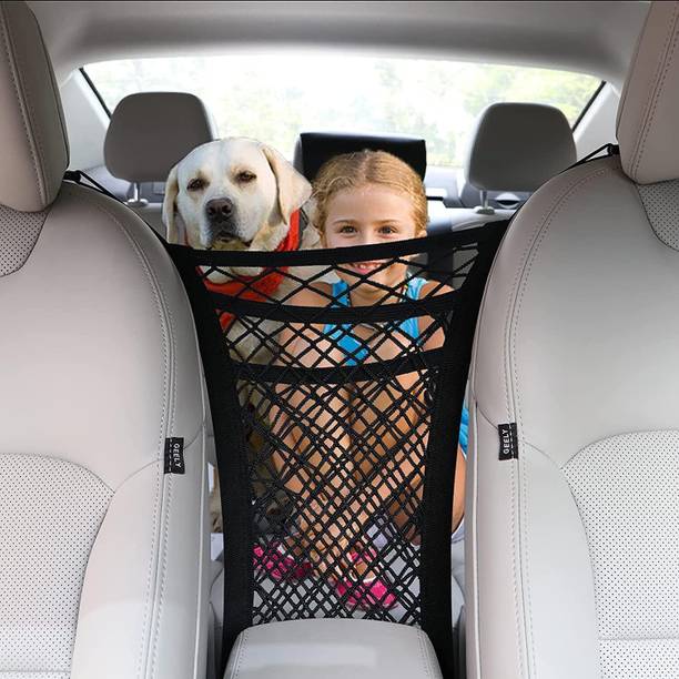 REVATAKG 3 Layer Car Mesh Organizer Seat Back Net Bag Barrier Premium Car Seat Net Holder Car Multi Pocket