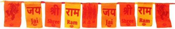 Jiyansh Traders Jai Shri Ram / Jai Shree Ram Prayer Flag 1 PCS For Bike,Cycle,Temple Etc Size 2 Car Hanging Ornament