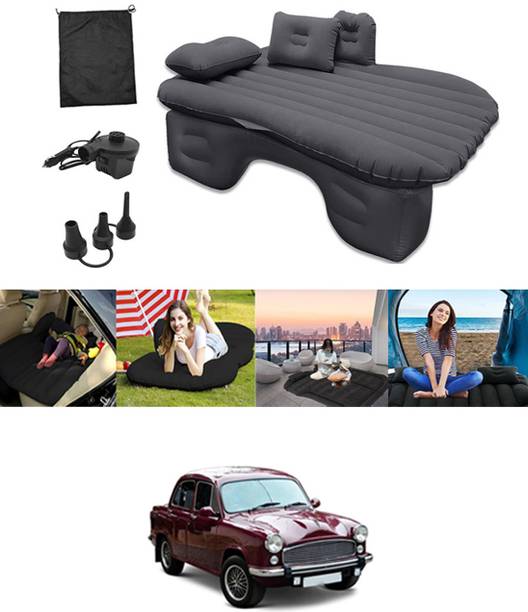 MATIES Black Inflatable Car Bed Travel/Two Pillows/Pump For Car,Camping,Swimming-20 Inflatable Car Black Bed Mattress Multi-Functional With Air Pump-20 Car Inflatable Bed
