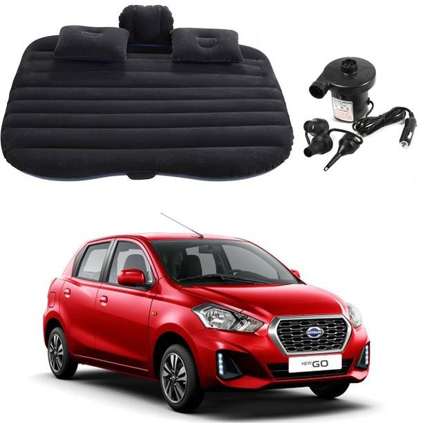 Oshotto Car Travel Inflatable Bed Mattress with Two Air Pillows For Datsun Go Black Car Inflatable Bed