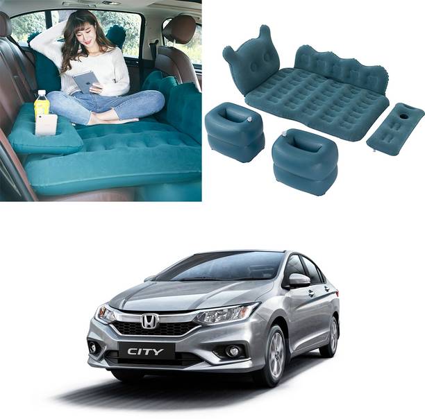 Oshotto Designer Mattress with Two Air Pillows For Honda City Old ZX (Blue) Car Inflatable Bed