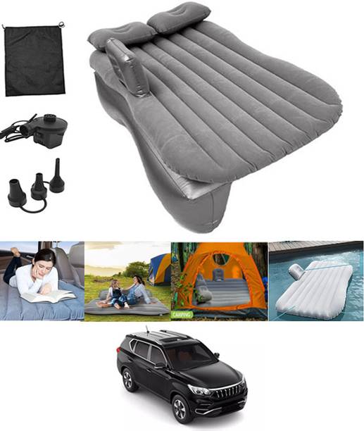 ABJD Silver Inflatable Car Travel Bed/Two Pillows/Pump For Alturas G4 Mahindra 2018 Multifunctional Car Inflatable Bed Mattress For(Car Travel,Camping,Swimming) Car Inflatable Bed
